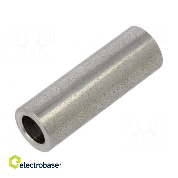 Spacer sleeve | 30mm | cylindrical | stainless steel | Out.diam: 10mm