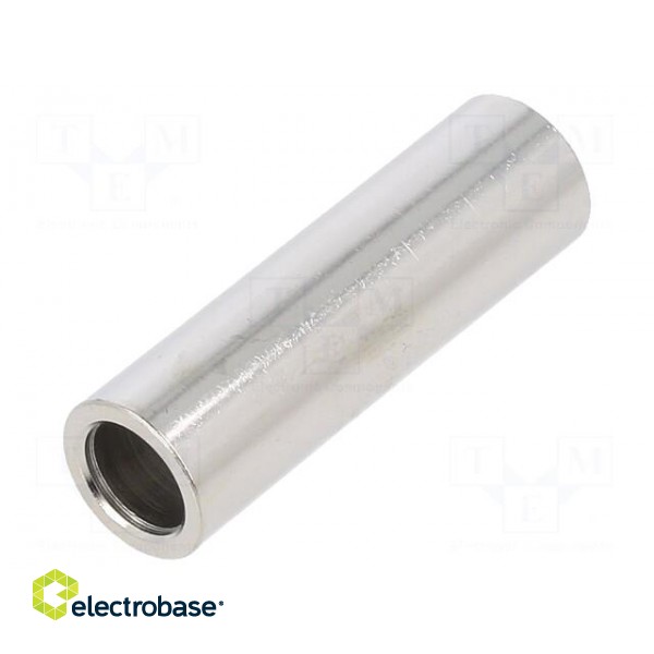 Spacer sleeve | 40mm | cylindrical | brass | nickel | Out.diam: 12mm
