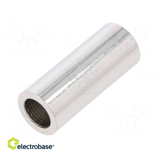 Spacer sleeve | 40mm | cylindrical | brass | nickel | Out.diam: 16mm
