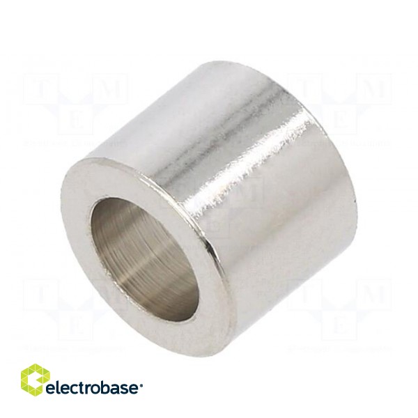 Spacer sleeve | 8mm | cylindrical | brass | nickel | Out.diam: 10mm