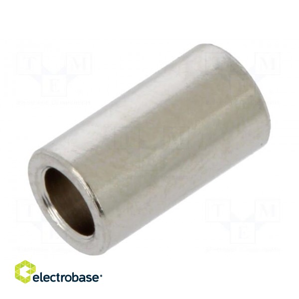 Spacer sleeve | 9mm | cylindrical | brass | nickel | Out.diam: 5mm