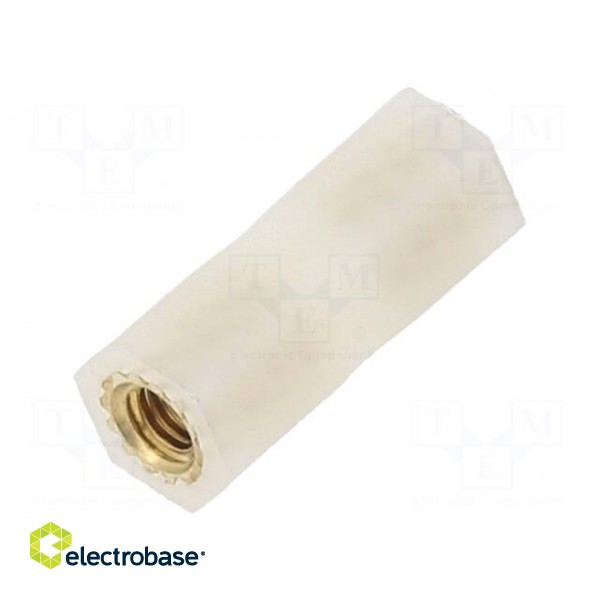 Insulating sleeve | Int.thread: M3 | L: 15mm | UL94V-2 | Mat: polyamide