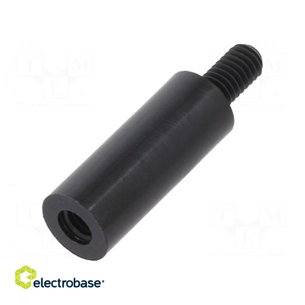 Screwed spacer sleeve | cylindrical | polyamide | M4 | M4 | 20mm | black