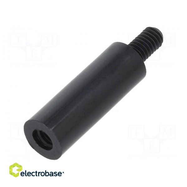 Screwed spacer sleeve | cylindrical | polyamide | M4 | M4 | 22mm | black