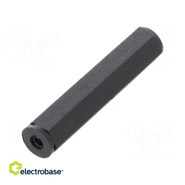 Screwed spacer sleeve | hexagonal | polyamide | M2 | L: 25mm | black