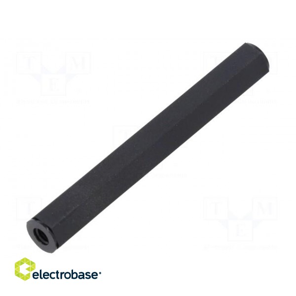 Screwed spacer sleeve | hexagonal | polyamide | M5 | L: 65mm | black