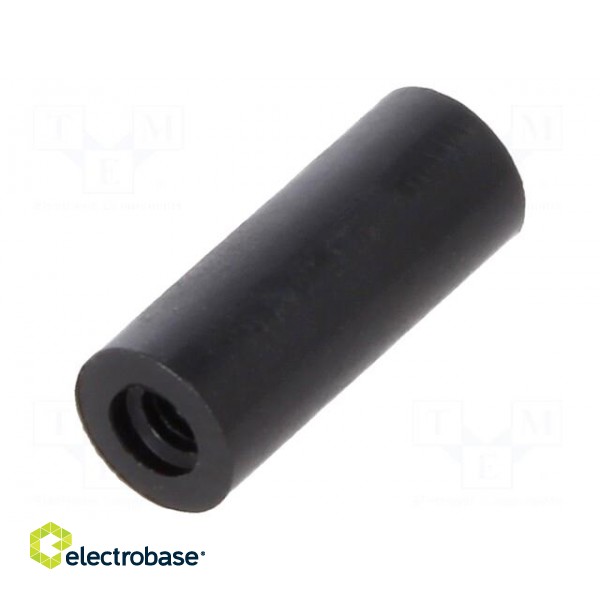 Spacer sleeve | cylindrical | polyamide | M2 | L: 10mm | Øout: 4mm | black image 1