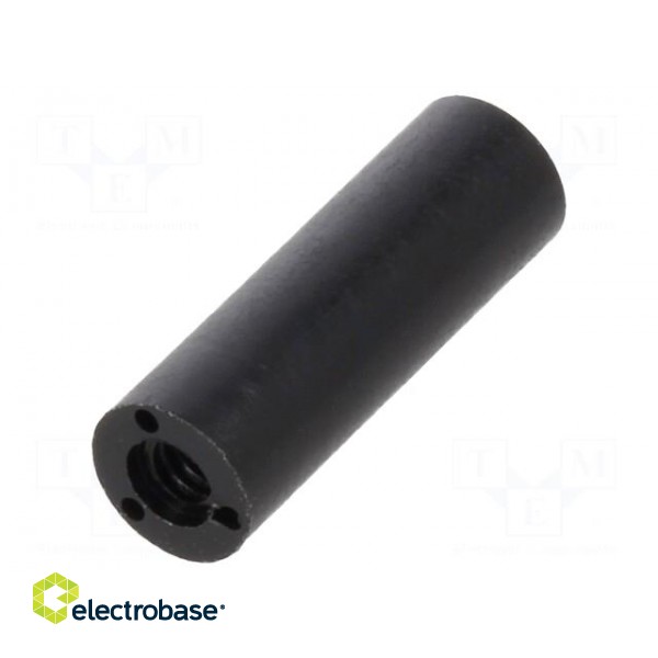Spacer sleeve | cylindrical | polyamide | M2 | L: 12mm | Øout: 4mm | black paveikslėlis 1