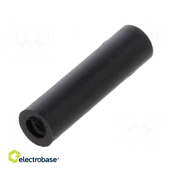 Spacer sleeve | cylindrical | polyamide | M2 | L: 15mm | Øout: 4mm | black image 2