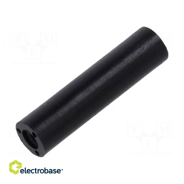 Spacer sleeve | cylindrical | polyamide | M2 | L: 16mm | Øout: 4mm | black