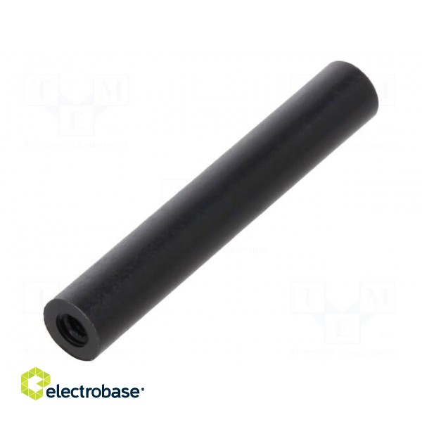 Spacer sleeve | cylindrical | polyamide | M2 | L: 18mm | Øout: 4mm | black image 2