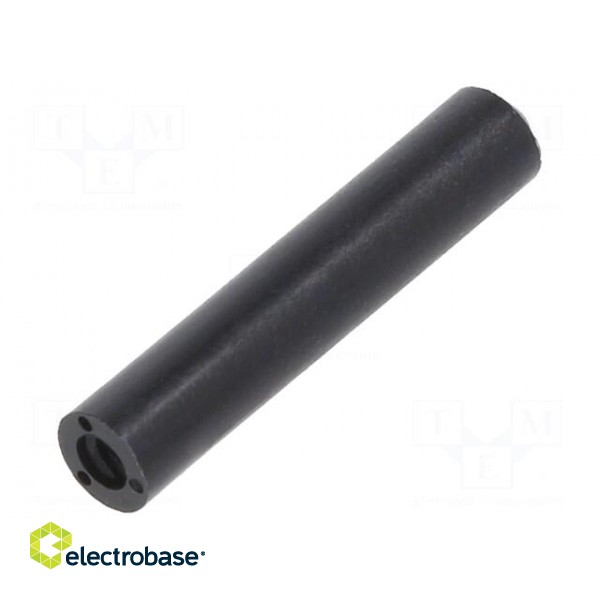 Spacer sleeve | cylindrical | polyamide | M2 | L: 20mm | Øout: 4mm | black