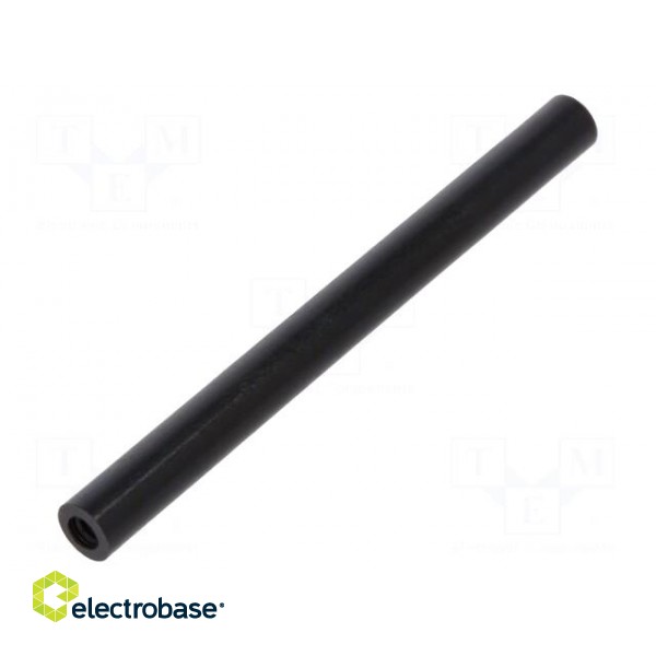 Spacer sleeve | cylindrical | polyamide | M2 | L: 45mm | Øout: 4mm | black фото 1