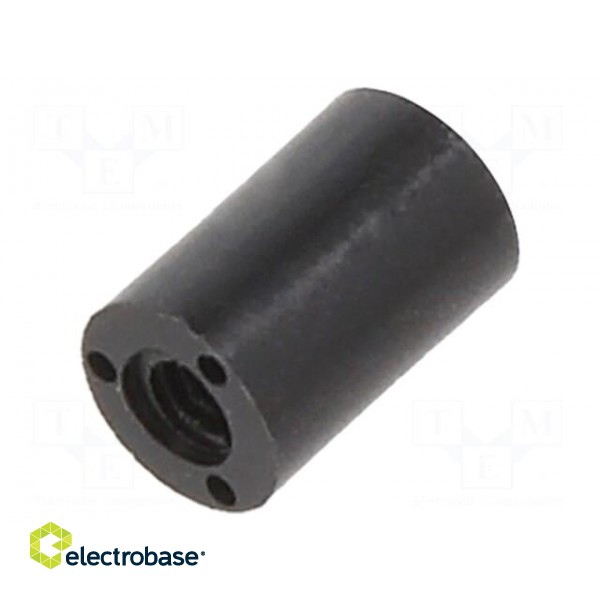 Spacer sleeve | cylindrical | polyamide | M2 | L: 6mm | Øout: 4mm | black