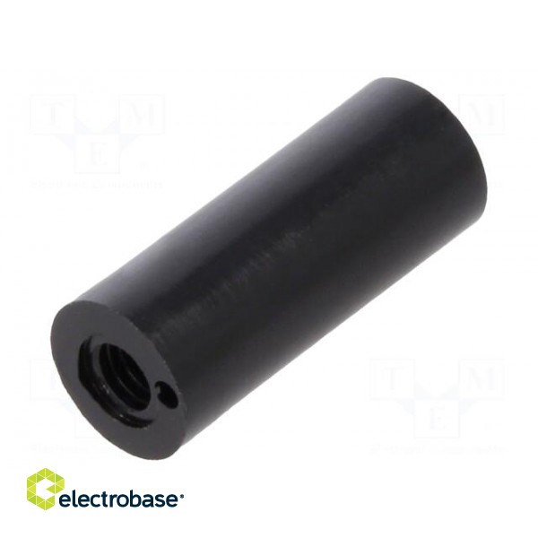 Spacer sleeve | cylindrical | polyamide | M3 | L: 15mm | Øout: 6mm | black paveikslėlis 2