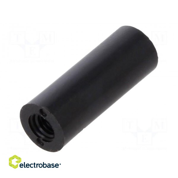 Spacer sleeve | cylindrical | polyamide | M3 | L: 16mm | Øout: 6mm | black фото 2