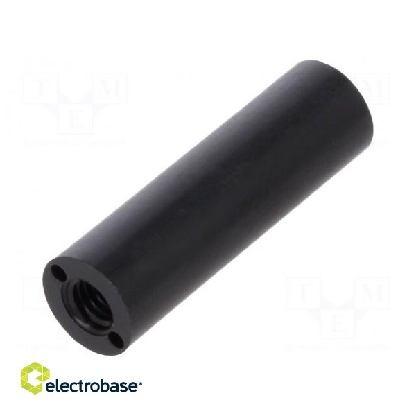 Spacer sleeve | cylindrical | polyamide | M3 | L: 20mm | Øout: 6mm | black фото 2