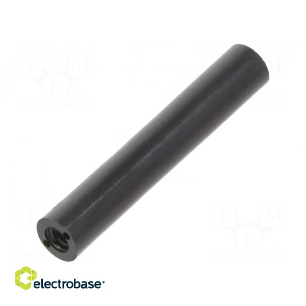 Spacer sleeve | cylindrical | polyamide | M3 | L: 35mm | Øout: 6mm | black