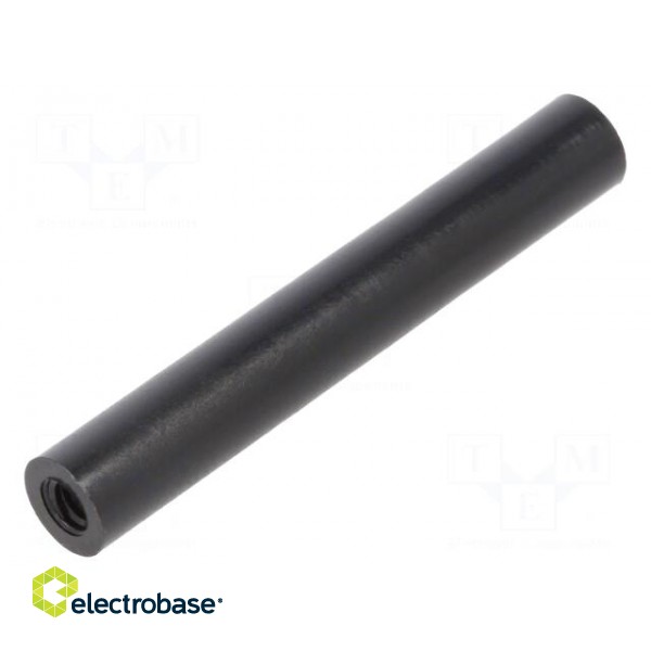 Spacer sleeve | cylindrical | polyamide | M3 | L: 40mm | Øout: 6mm | black image 1