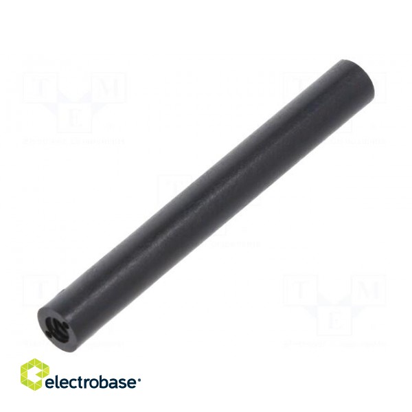 Spacer sleeve | cylindrical | polyamide | M3 | L: 50mm | Øout: 6mm | black