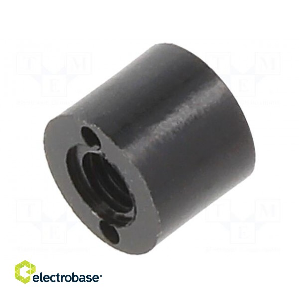 Spacer sleeve | cylindrical | polyamide | M3 | L: 5mm | Øout: 6mm | black