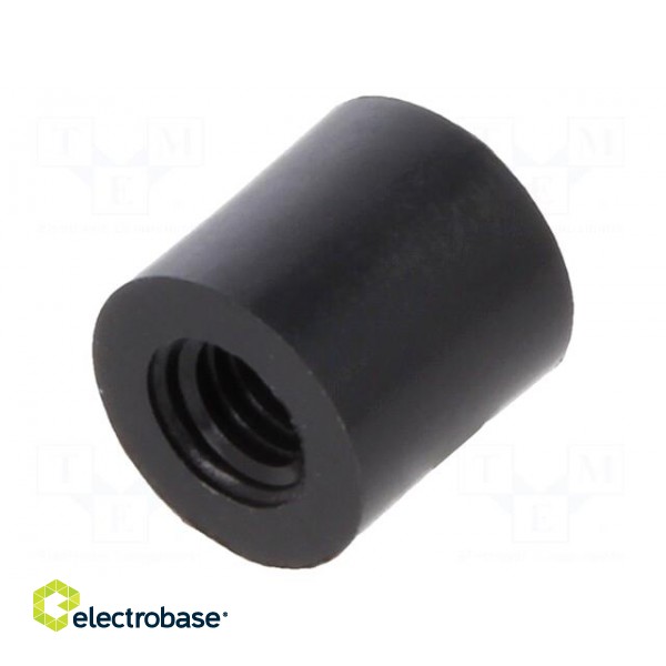 Spacer sleeve | cylindrical | polyamide | M3 | L: 6mm | Øout: 6mm | black image 1