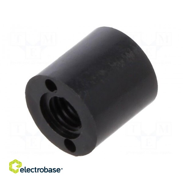 Spacer sleeve | cylindrical | polyamide | M3 | L: 6mm | Øout: 6mm | black фото 2
