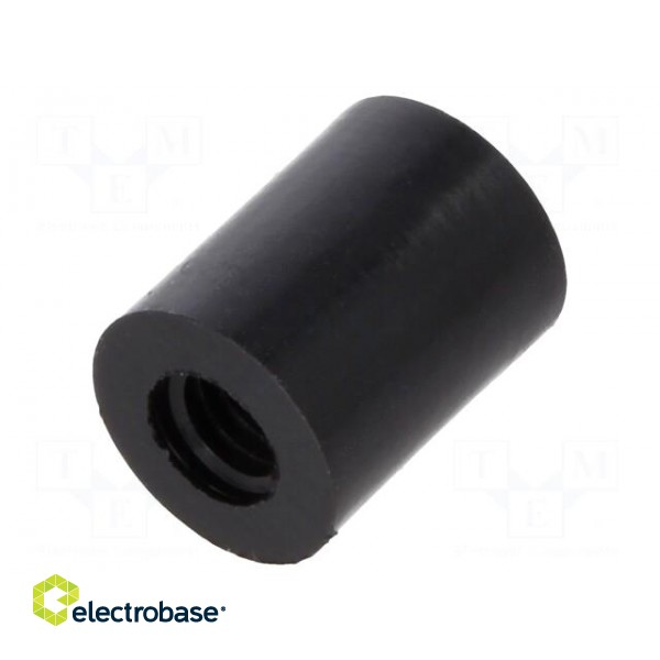 Spacer sleeve | cylindrical | polyamide | M4 | L: 10mm | Øout: 8mm | black image 1