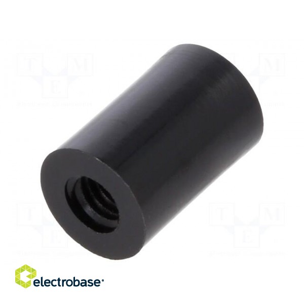 Spacer sleeve | cylindrical | polyamide | M4 | L: 12mm | Øout: 8mm | black image 1