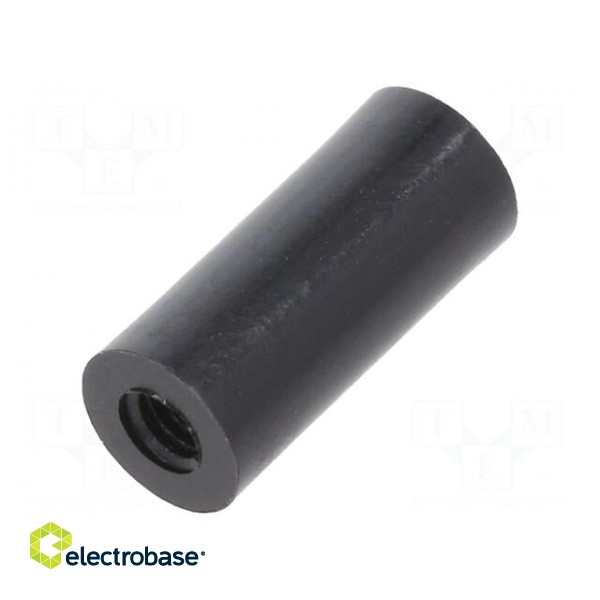Spacer sleeve | cylindrical | polyamide | M4 | L: 18mm | Øout: 8mm | black