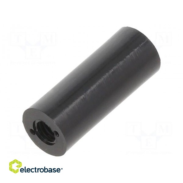 Spacer sleeve | cylindrical | polyamide | M4 | L: 20mm | Øout: 8mm | black