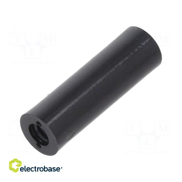 Spacer sleeve | cylindrical | polyamide | M4 | L: 25mm | Øout: 8mm | black