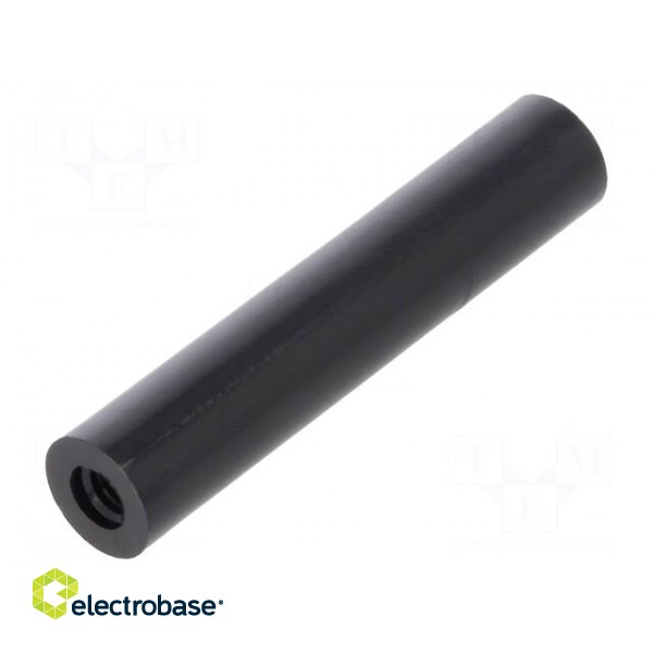 Spacer sleeve | cylindrical | polyamide | M4 | L: 40mm | Øout: 8mm | black image 1