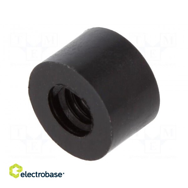 Spacer sleeve | cylindrical | polyamide | M4 | L: 5mm | Øout: 8mm | black paveikslėlis 1