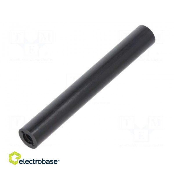 Spacer sleeve | cylindrical | polyamide | M4 | L: 60mm | Øout: 8mm | black