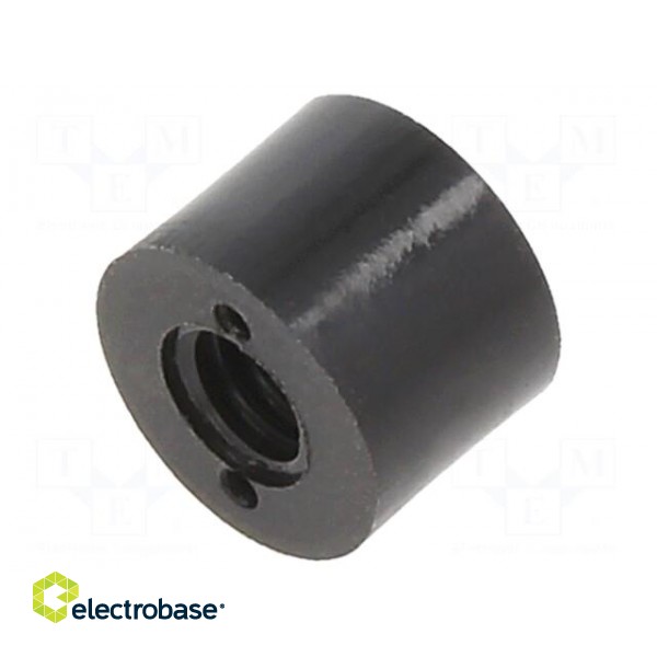 Spacer sleeve | cylindrical | polyamide | M4 | L: 6mm | Øout: 8mm | black