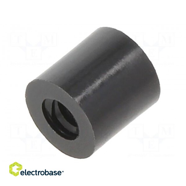 Spacer sleeve | cylindrical | polyamide | M4 | L: 8mm | Øout: 8mm | black