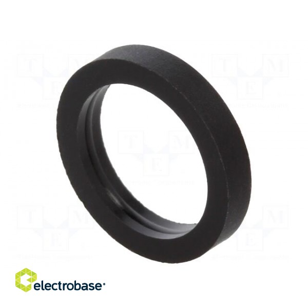 Spacer sleeve | cylindrical | polyamide | L: 2mm | Øout: 12mm | black