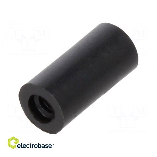 Spacer sleeve | cylindrical | polyamide | M2 | L: 8mm | Øout: 4mm | black image 2