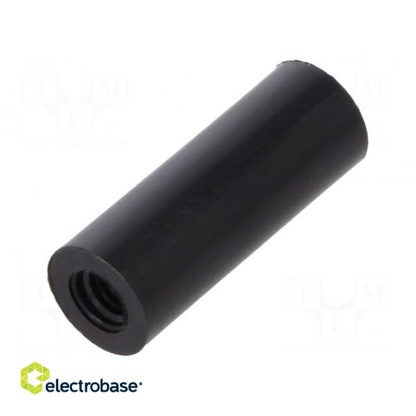Spacer sleeve | cylindrical | polyamide | M3 | L: 16mm | Øout: 6mm | black image 1