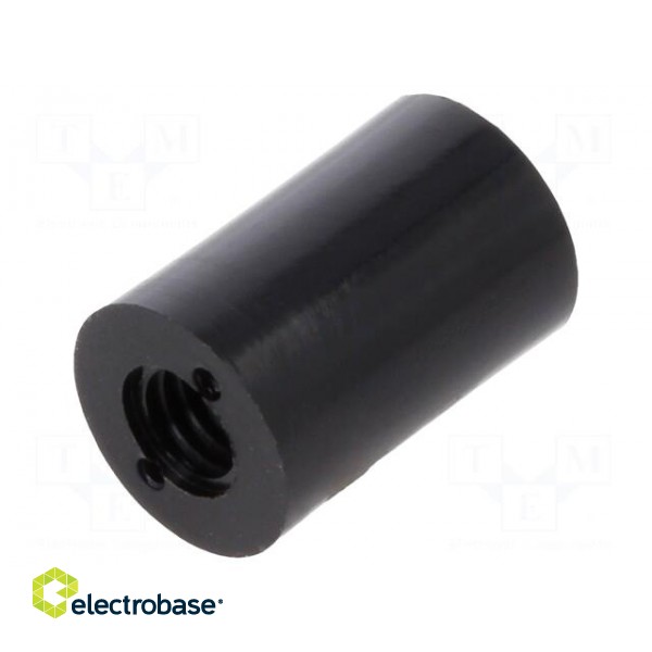 Spacer sleeve | cylindrical | polyamide | M4 | L: 12mm | Øout: 8mm | black image 2
