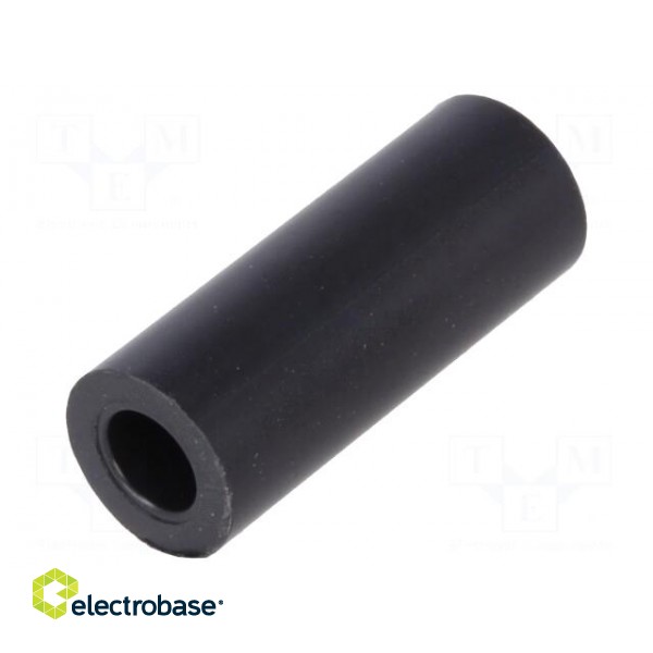Spacer sleeve | cylindrical | polystyrene | L: 18mm | Øout: 7mm | black