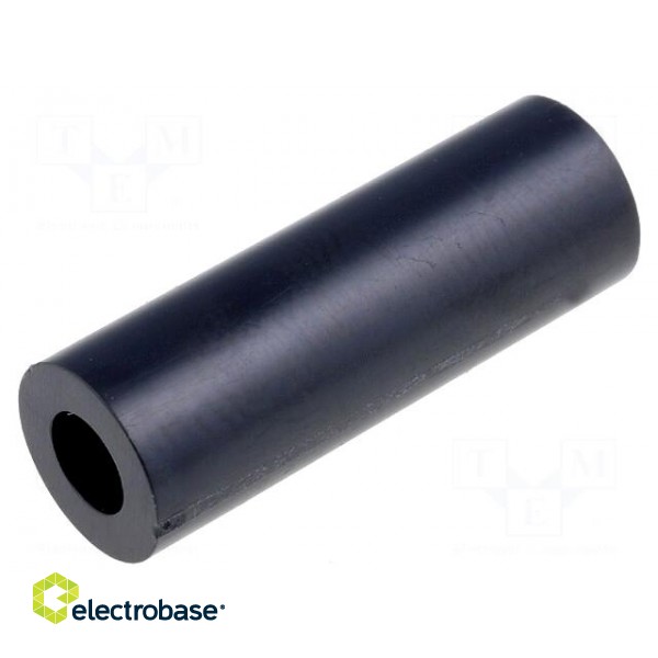 Spacer sleeve | cylindrical | polystyrene | L: 20mm | Øout: 7mm | black
