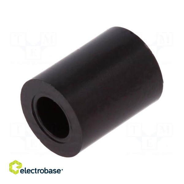 Spacer sleeve | cylindrical | polystyrene | L: 9mm | Øout: 7mm | black