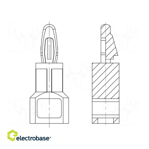 Assembly stud | polyamide 66 | L: 19.1mm | Plate mount.hole dia: 4mm