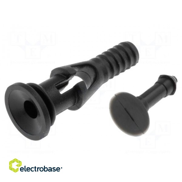 Fastener for fans and protections | plastic | Colour: black | 4.5mm