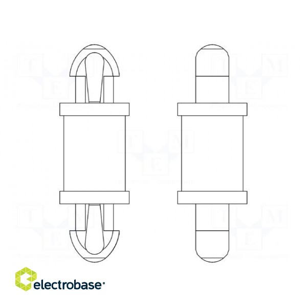 PCB distance | polyamide 66 | L: 12.7mm | latch/latch | natural image 2