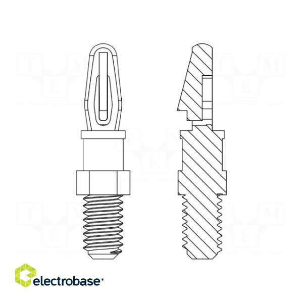 PCB distance | polyamide 66 | L: 14.3mm | screwed rod,snap fastener paveikslėlis 2