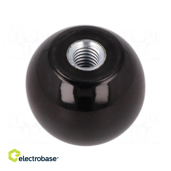 Ball knob | Ø: 25mm | Int.thread: M6 | 9mm | with tapped bushing image 2