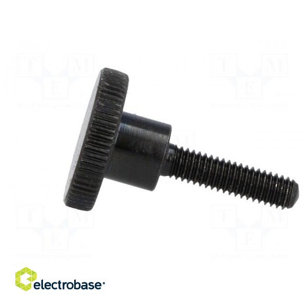 Knob | Ø: 16mm | Ext.thread: M4 | 16mm | H: 9.5mm | steel | knurled фото 2